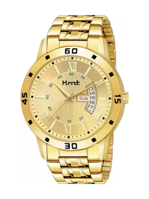 Men’s Golden Dial Metal Strap Wrist Watch