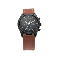 Men’s Black Leather Strap Analog Watch | Elegant White Dial Premium Wrist Watch
