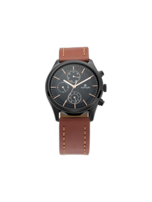 Men’s Black Leather Strap Analog Watch | Elegant White Dial Premium Wrist Watch