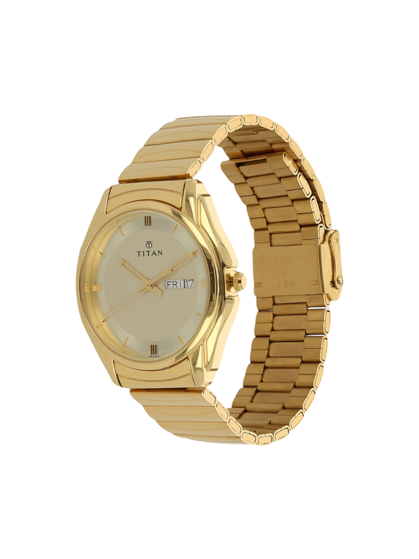 Men’s Black Dial Metal Strap Wrist Watch