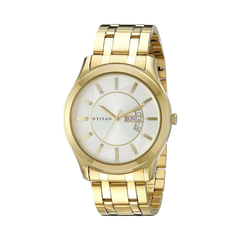 Men’s Gold & Silver Metal Strap Wrist Watch