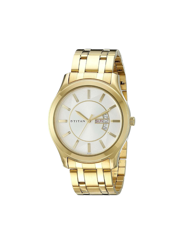 Men’s Gold & Silver Metal Strap Wrist Watch