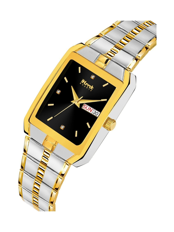 Men’s Black Dial Metal Strap Wrist Watch