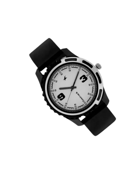 Men’s Black Leather Strap Analog Watch | White Dial Premium Classic Wrist Watch