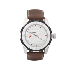 Men’s Black Leather Strap Analog Watch | Premium White Dial Stylish Wrist Watch