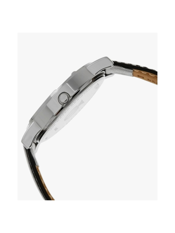 Men’s Brown Leather Strap Analog Watch | Classic Silver Dial Premium Wrist Watch