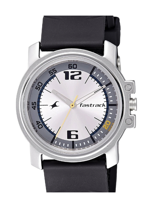 Men’s Silver Stainless Steel Analog Watch | Premium Black Dial Elegant Wrist Watch