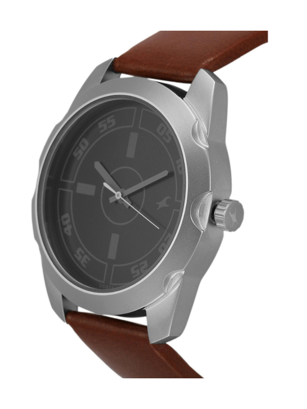 Men’s Brown Leather Strap Analog Watch | White Dial Premium Classic Wrist Watch
