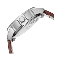 Men’s Brown Leather Strap Analog Watch | White Dial Premium Classic Wrist Watch