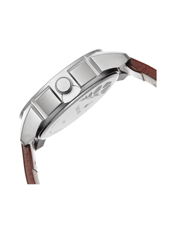 Men’s Brown Leather Strap Analog Watch | White Dial Premium Classic Wrist Watch