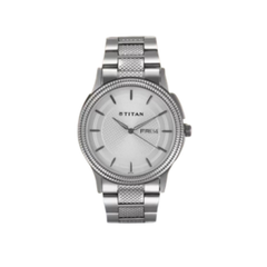Men’s Silver Stainless Steel Analog Watch | Blue Dial Premium Stylish Wrist Watch
