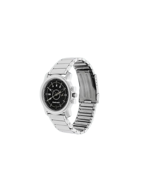 Men’s Premium Analog Watch | Stylish Black Dial Stainless Steel Wrist Watch