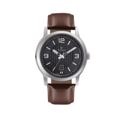Men’s Brown Leather Strap Analog Watch | Silver Dial Classic Premium Wrist Watch