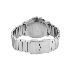 Men’s Silver Stainless Steel Analog Watch | Black Dial Premium Stylish Wrist Watch