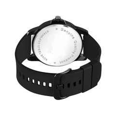 Men’s Black Dial Watch – Square Case, Black Stainless Steel Strap