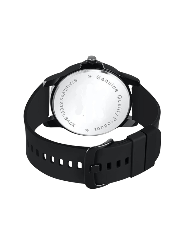 Men’s Black Dial Watch – Square Case, Black Stainless Steel Strap