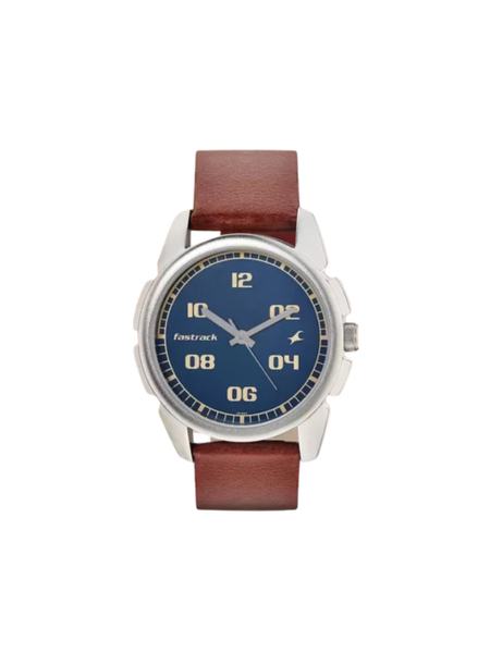 Men’s Brown Leather Strap Analog Watch | White Dial Premium Classic Wrist Watch