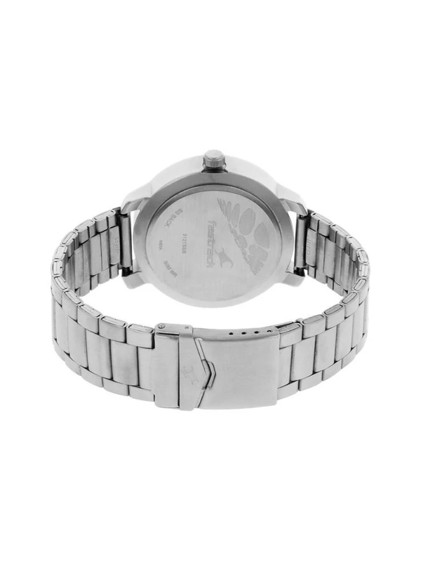 Men’s Silver Stainless Steel Analog Watch | Premium White Dial Elegant Wrist Watch