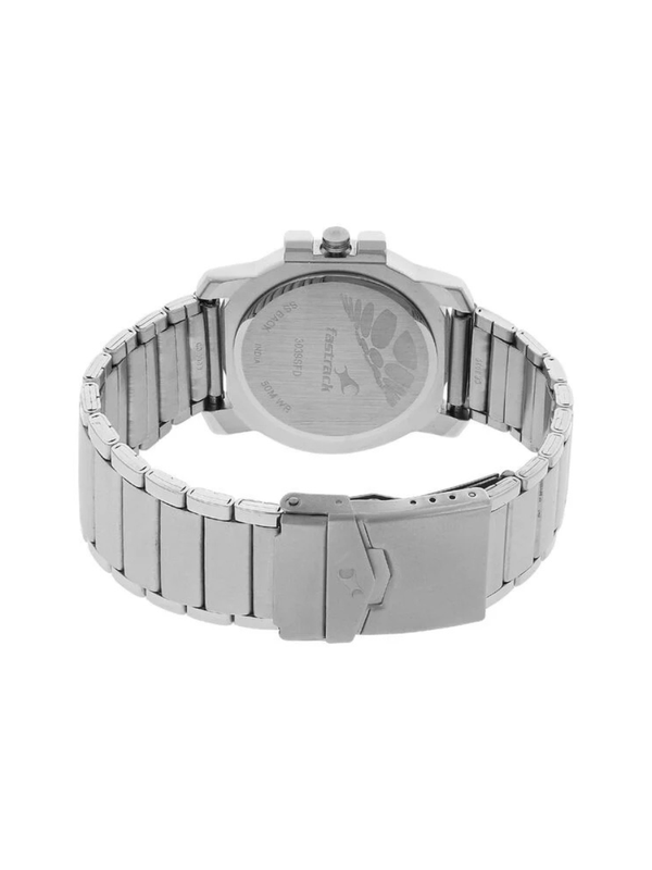 Men’s Silver Stainless Steel Analog Watch | Premium Black Dial Stylish Wrist Watch