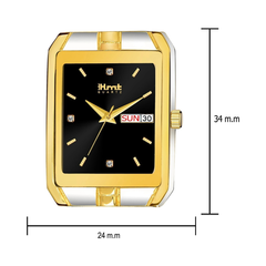 Men’s Black Dial Metal Strap Wrist Watch