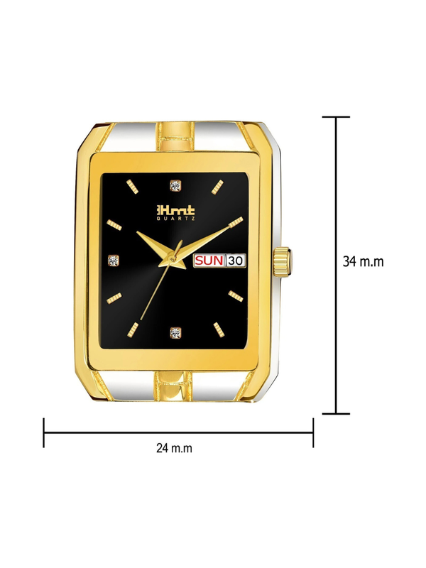 Men’s Black Dial Metal Strap Wrist Watch