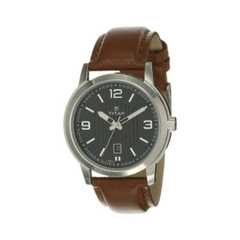 Men’s Brown Leather Strap Analog Watch | Silver Dial Classic Premium Wrist Watch
