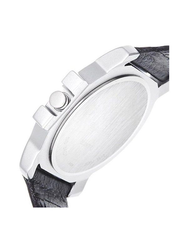 Men’s Black Leather Strap Analog Watch | Stylish White Dial Premium Wrist Watch