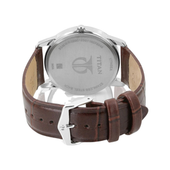 Men’s Brown Leather Strap Analog Watch | White Dial Premium Classic Wrist Watch