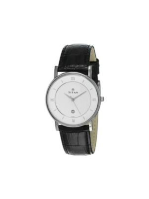 Men’s Brown Leather Strap Analog Watch | White Dial Classic Premium Wrist Watch