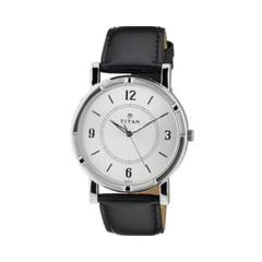 Men’s Brown Leather Strap Analog Watch | Classic Silver Dial Premium Wrist Watch