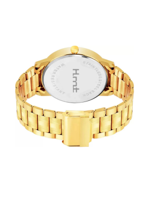 Men’s Golden Dial Metal Strap Wrist Watch