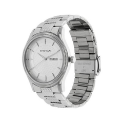 Men’s Silver Stainless Steel Analog Watch | Blue Dial Premium Stylish Wrist Watch