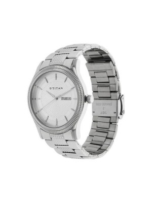 Men’s Silver Stainless Steel Analog Watch | Blue Dial Premium Stylish Wrist Watch