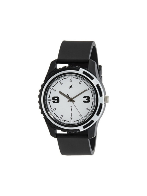 Men’s Black Leather Strap Analog Watch | White Dial Premium Classic Wrist Watch