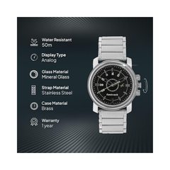 Men’s Premium Analog Watch | Stylish Black Dial Stainless Steel Wrist Watch