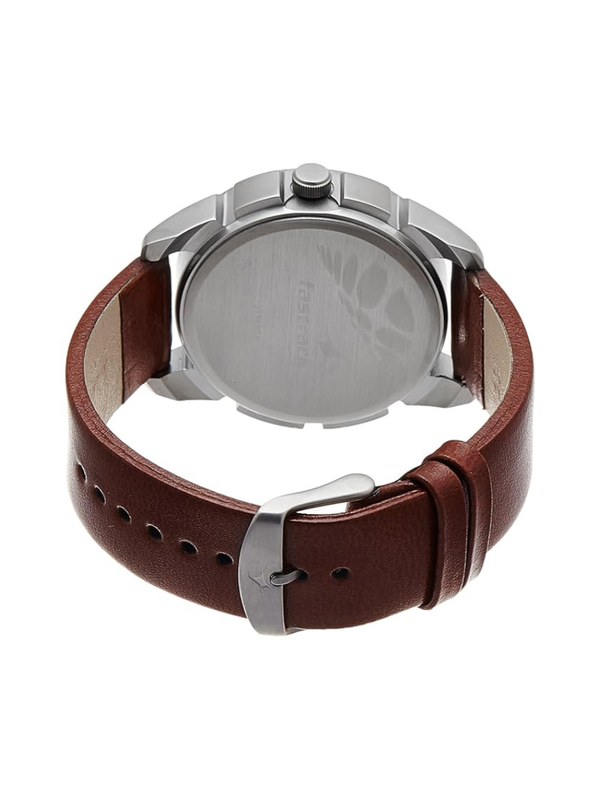 Men’s Brown Leather Strap Analog Watch | White Dial Premium Classic Wrist Watch