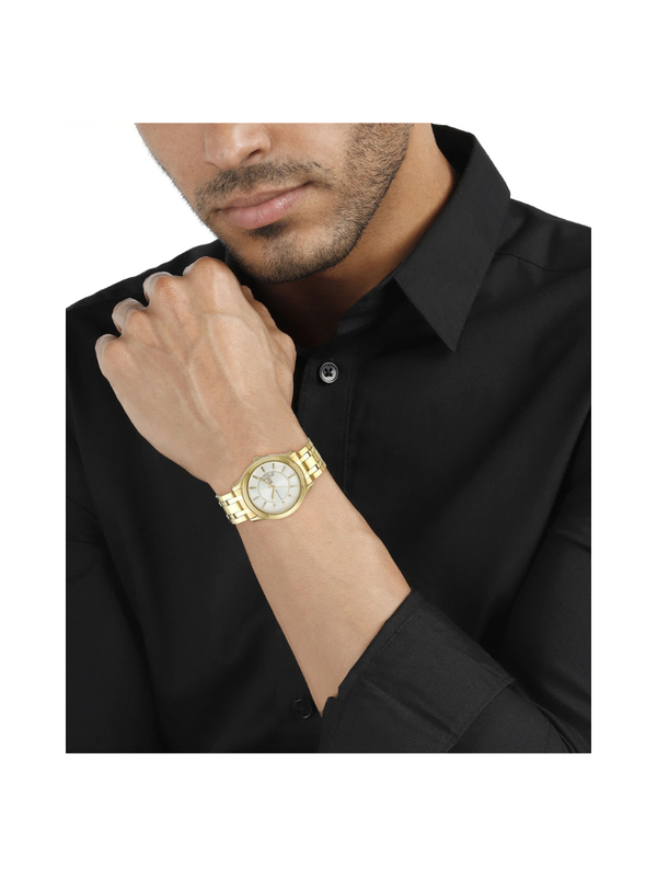 Men’s Gold & Silver Metal Strap Wrist Watch