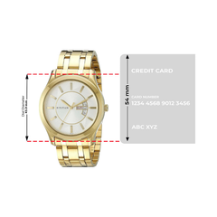 Men’s Gold & Silver Metal Strap Wrist Watch