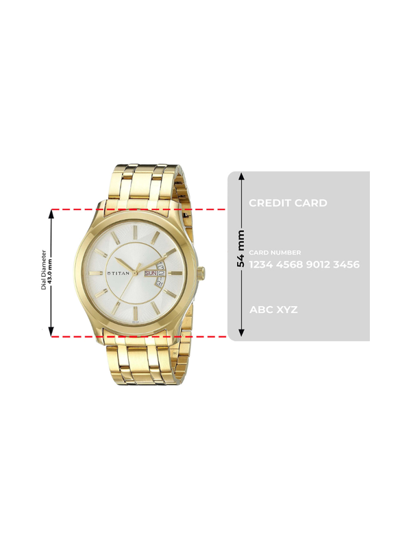 Men’s Gold & Silver Metal Strap Wrist Watch