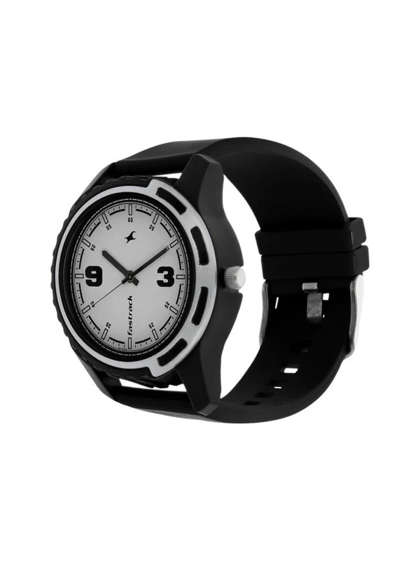 Men’s Black Leather Strap Analog Watch | White Dial Premium Classic Wrist Watch