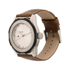 Men’s Black Leather Strap Analog Watch | Premium White Dial Stylish Wrist Watch