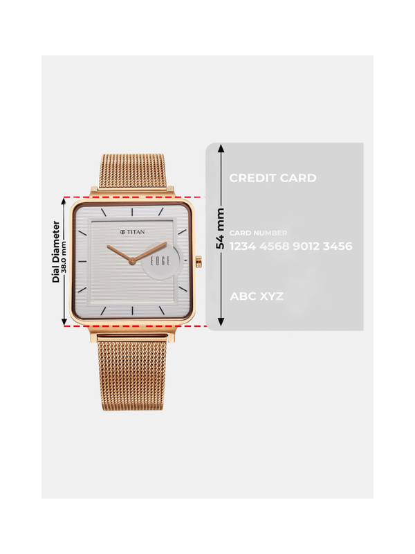 Men’s Rose Gold Square Dial Stainless Steel Watch | White Dial Premium Watch