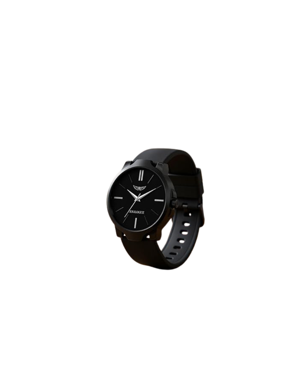 Boys Black Dial Silicone Strap Wrist Watch