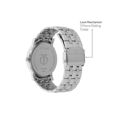 Men’s Silver Stainless Steel Analog Watch | Premium Blue Dial Stylish Wrist Watch