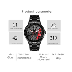 Men’s Black Dial Metal Strap Wrist Watch