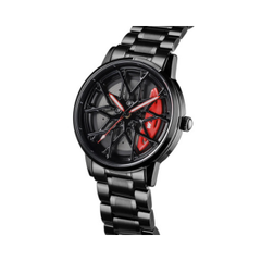 Men’s Black Dial Metal Strap Wrist Watch