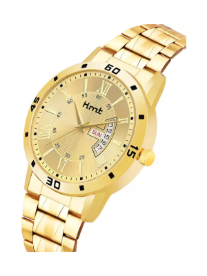 Men’s Golden Dial Metal Strap Wrist Watch