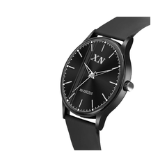 Men’s Black Dial Watch – Square Case, Black Stainless Steel Strap
