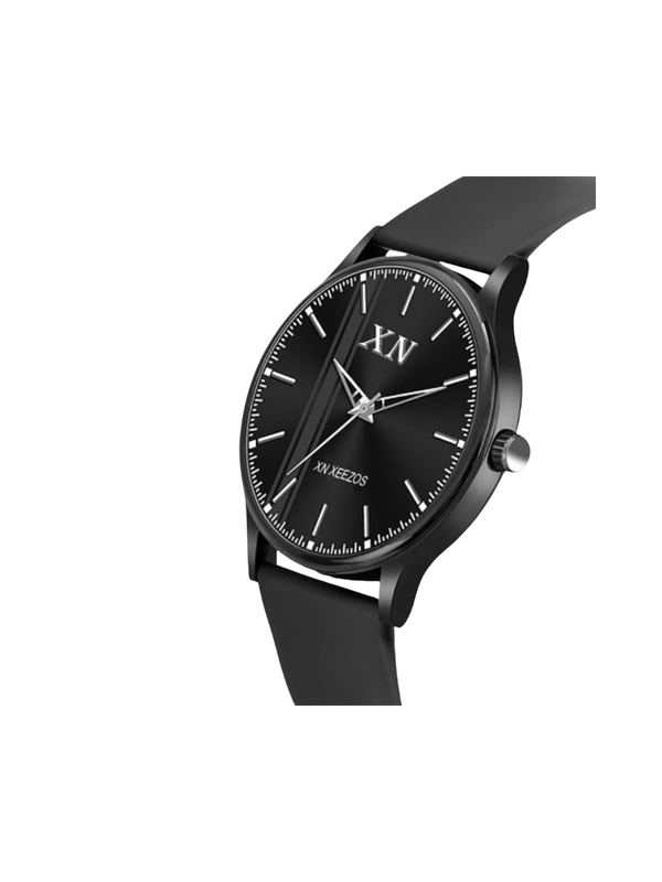 Men’s Black Dial Watch – Square Case, Black Stainless Steel Strap