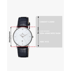 Men’s Brown Leather Strap Analog Watch | White Dial Classic Premium Wrist Watch